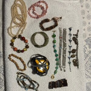 22 Bracelets Various Styles and colors